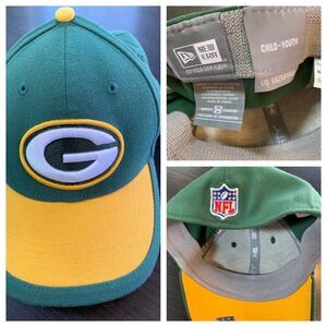 Green Bay Packers Ball Cap Hat Child‎ Youth Size New Era NFL 39Thirty Fitted
